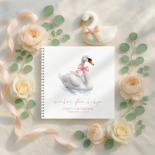 Elegantes Schwan-Baby-Shower-Gästebuch Notizblock