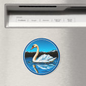 Elegantes Schwan-Vogel-Andenken für Naturliebhaber Magnet (In Situ (Geschirrspüler))