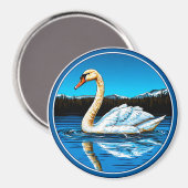 Elegantes Schwan-Vogel-Andenken für Naturliebhaber Magnet (Vorderseite/Rückseite)