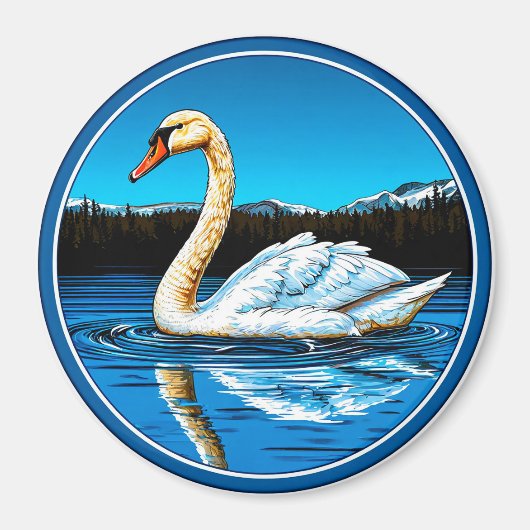 Elegantes Schwan-Vogel-Andenken für Naturliebhaber Magnet (Vorne)