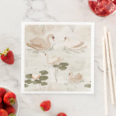 Elegantes Schwanenmuster Wasserfarbe Serviette (Beispiel)