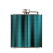 Elegantes Schwarz-Aquamarines Personalisiertes Mon Flachmann (Rückseite)