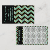 Elegantes Schwarz auf der Aqua ZigZag Business Car Visitenkarte (Vorne/Hinten)