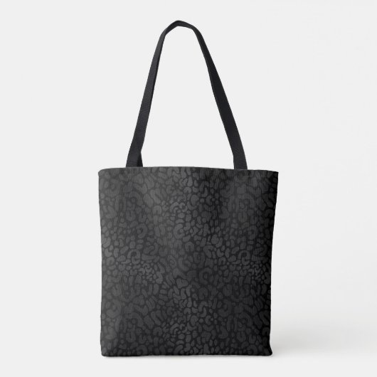 Elegantes Schwarz auf schwarzem Leopard-Tier druck Tasche (Rückseite)