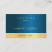 Elegantes Schwarz Blau Beruflich Modernes Template Visitenkarte (Rückseite)