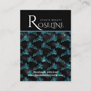 Elegantes Schwarz-Blau-geometrisches Schmuckstück Visitenkarte