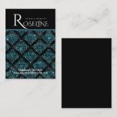 Elegantes Schwarz-Blau-geometrisches Schmuckstück Visitenkarte (Vorne/Hinten)