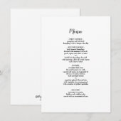 Elegantes Schwarz Bordered Wedding Dinner Menü Menükarte (Vorne/Hinten)