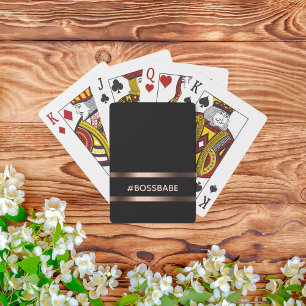 Elegantes Schwarz-Bronze-Bossbabe motivierend Spielkarten