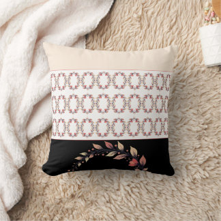 Elegantes Schwarz Cream und Ton Kissen