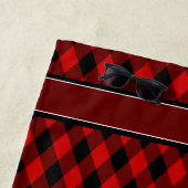 Elegantes Schwarz-Diamant-Muster und Monogramm Strandtuch (Beispiel)