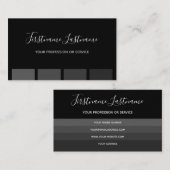 Elegantes schwarz-dunkelgraues Streifen Monogramm  Visitenkarte (Vorne/Hinten)