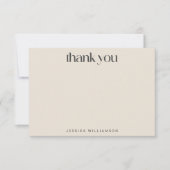 Elegantes Schwarz-Elfenbein-Mid-Mod-benutzerdefini Dankeskarte (Vorderseite)