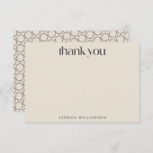 Elegantes Schwarz-Elfenbein-Mid-Mod-benutzerdefini Dankeskarte (Vorne/Hinten)