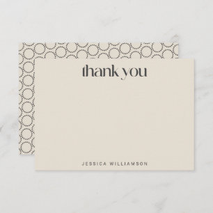 Elegantes Schwarz-Elfenbein-Mid-Mod-benutzerdefini Dankeskarte