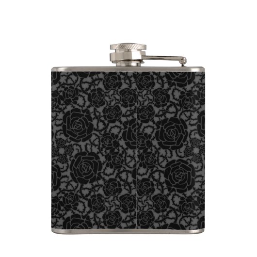 Elegantes, schwarz gedrucktes Spitzentmuster mit N Flachmann (Rückseite)