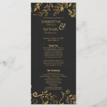 Elegantes Schwarz-Gelb-Gold-Blumenprogramm