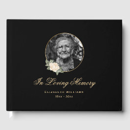 Elegantes Schwarz-Gelb-Rose-Foto Gästebuch