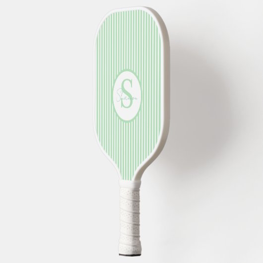 Elegantes, schwarz gestreiftes Monogramm-Picklebal Pickleball Schläger (Links)