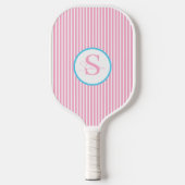 Elegantes, schwarz gestreiftes Monogramm-Picklebal Pickleball Schläger (Vorderseite)
