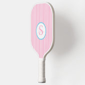 Elegantes, schwarz gestreiftes Monogramm-Picklebal Pickleball Schläger (Links)