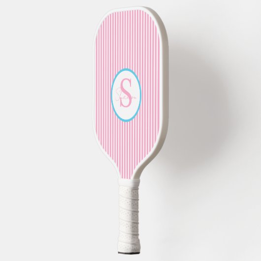 Elegantes, schwarz gestreiftes Monogramm-Picklebal Pickleball Schläger (Links)