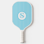Elegantes, schwarz gestreiftes Monogramm-Picklebal Pickleball Schläger (Vorderseite)