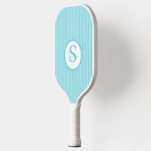 Elegantes, schwarz gestreiftes Monogramm-Picklebal Pickleball Schläger (Links)