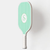 Elegantes, schwarz gestreiftes Monogramm-Picklebal Pickleball Schläger (Links)