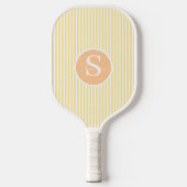 Elegantes, schwarz gestreiftes Monogramm-Picklebal Pickleball Schläger (Vorderseite)
