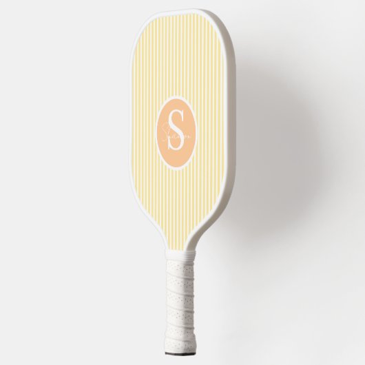 Elegantes, schwarz gestreiftes Monogramm-Picklebal Pickleball Schläger (Links)