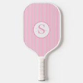 Elegantes, schwarz gestreiftes Monogramm-Picklebal Pickleball Schläger (Vorderseite)