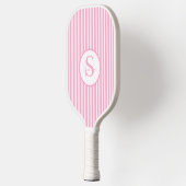 Elegantes, schwarz gestreiftes Monogramm-Picklebal Pickleball Schläger (Links)