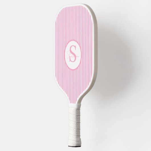 Elegantes, schwarz gestreiftes Monogramm-Picklebal Pickleball Schläger (Links)
