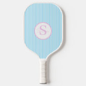 Elegantes, schwarz gestreiftes Monogramm-Picklebal Pickleball Schläger (Vorderseite)