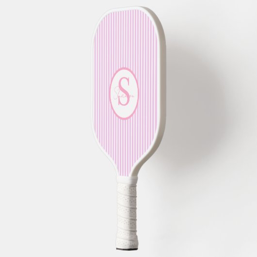 Elegantes, schwarz gestreiftes Monogramm-Picklebal Pickleball Schläger (Links)