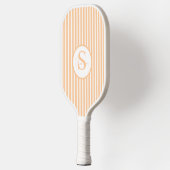 Elegantes, schwarz gestreiftes Monogramm-Picklebal Pickleball Schläger (Links)