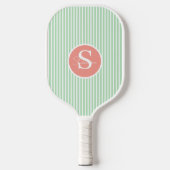 Elegantes, schwarz gestreiftes Monogramm-Picklebal Pickleball Schläger (Vorderseite)