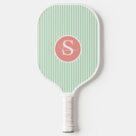 Elegantes, schwarz gestreiftes Monogramm-Picklebal Pickleball Schläger