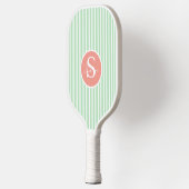 Elegantes, schwarz gestreiftes Monogramm-Picklebal Pickleball Schläger (Links)