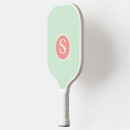 Elegantes, schwarz gestreiftes Monogramm-Picklebal Pickleball Schläger (Links)