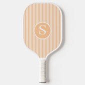 Elegantes, schwarz gestreiftes Monogramm-Picklebal Pickleball Schläger (Vorderseite)
