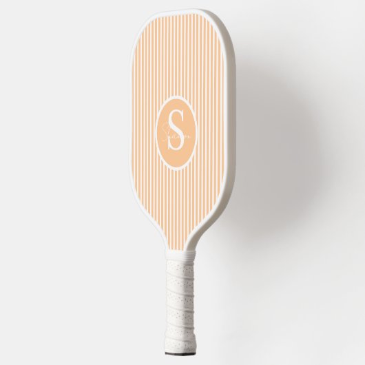 Elegantes, schwarz gestreiftes Monogramm-Picklebal Pickleball Schläger (Links)