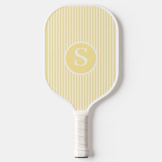 Elegantes, schwarz gestreiftes Monogramm-Picklebal Pickleball Schläger (Vorderseite)