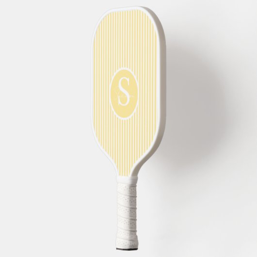Elegantes, schwarz gestreiftes Monogramm-Picklebal Pickleball Schläger (Links)