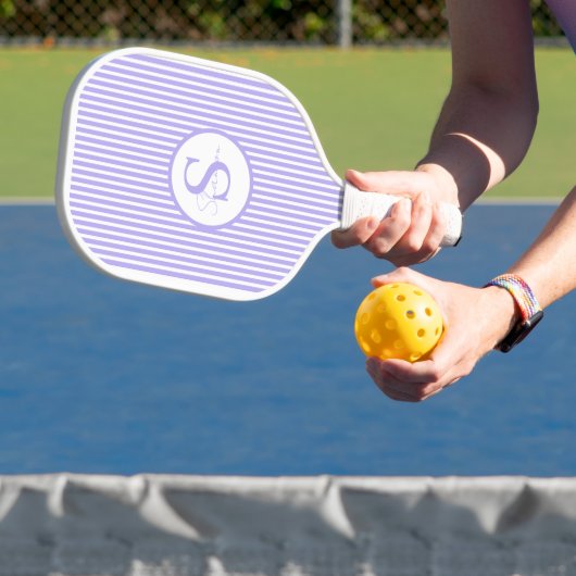 Elegantes, schwarz gestreiftes Monogramm-Picklebal Pickleball Schläger (InSitu)