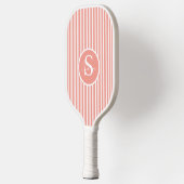 Elegantes, schwarz gestreiftes Monogramm-Picklebal Pickleball Schläger (Links)