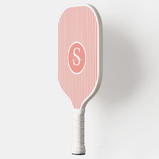 Elegantes, schwarz gestreiftes Monogramm-Picklebal Pickleball Schläger (Links)