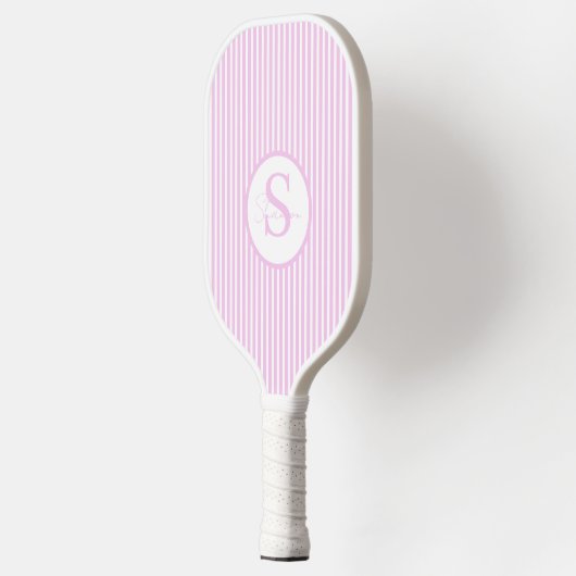 Elegantes, schwarz gestreiftes Monogramm-Picklebal Pickleball Schläger (Links)