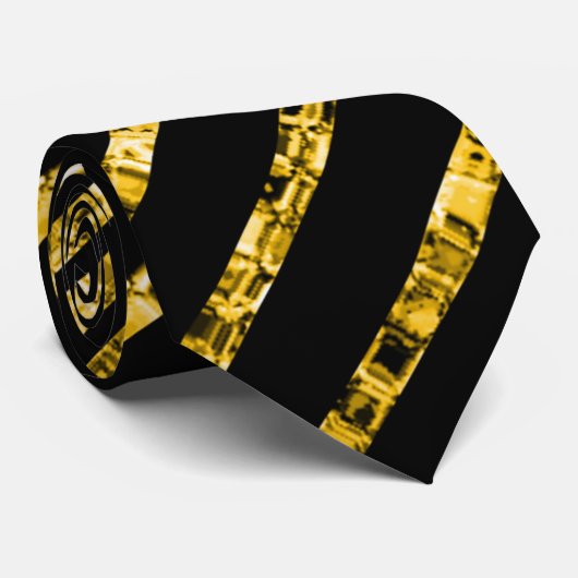 Elegantes Schwarz-Glitzer-Muster Krawatte (Gerollt)